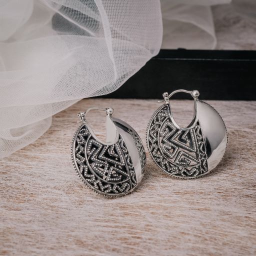 Anting Hoop Perak 925 Koleksi Songket Bali