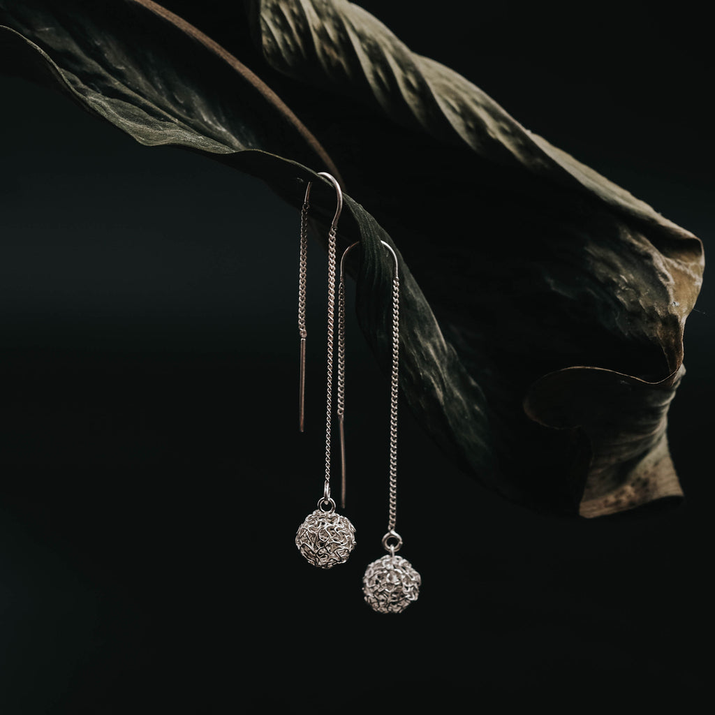 Anting Dangle Ball Perak 925 Koleksi Sebun