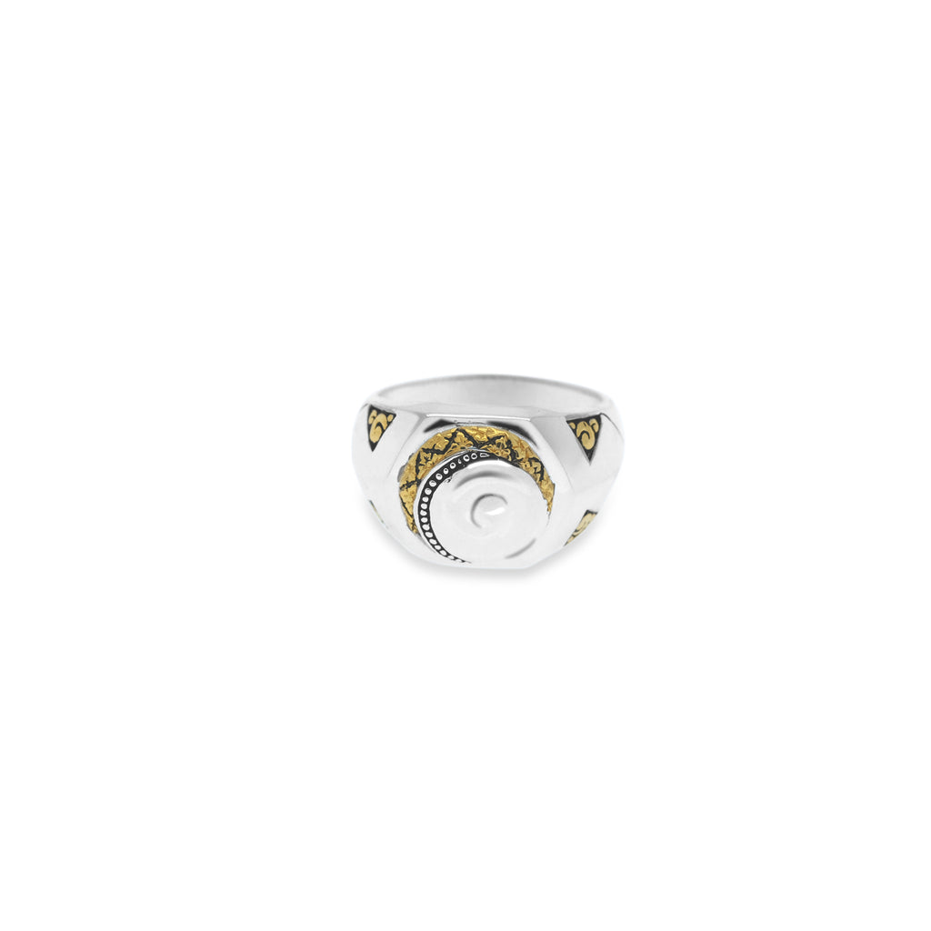 Cincin Signet Perak Koleksi Keong Emas Sterling Silver 925