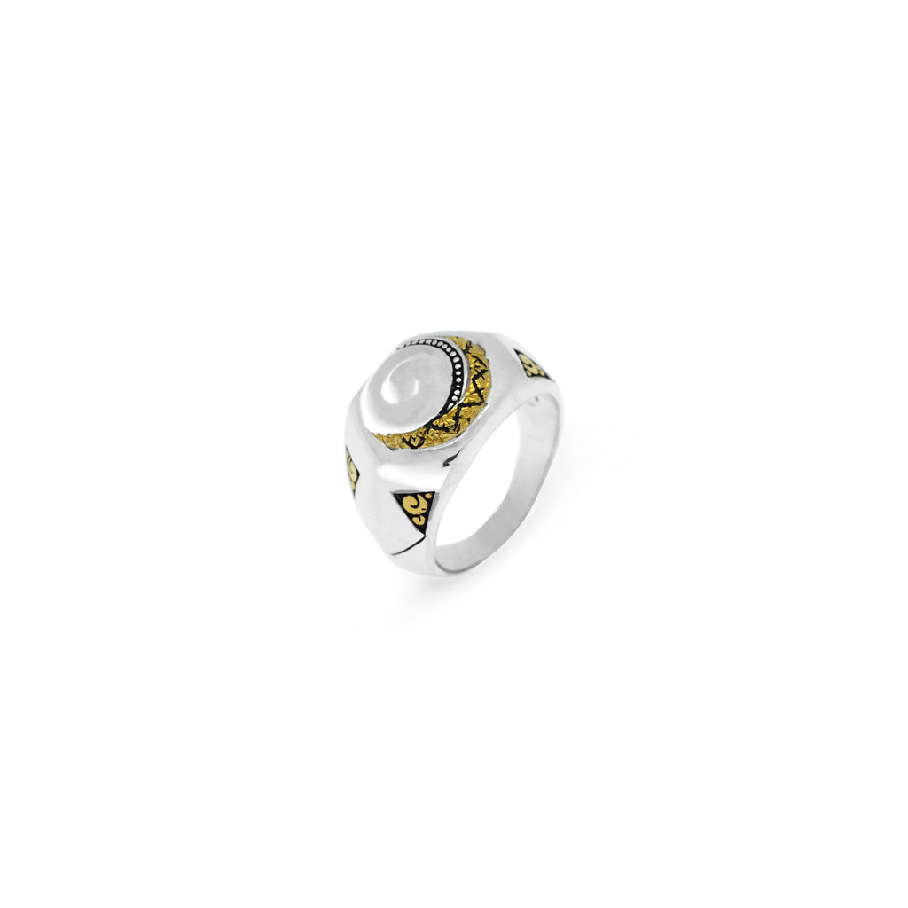 Cincin Signet Perak Koleksi Keong Emas Sterling Silver 925