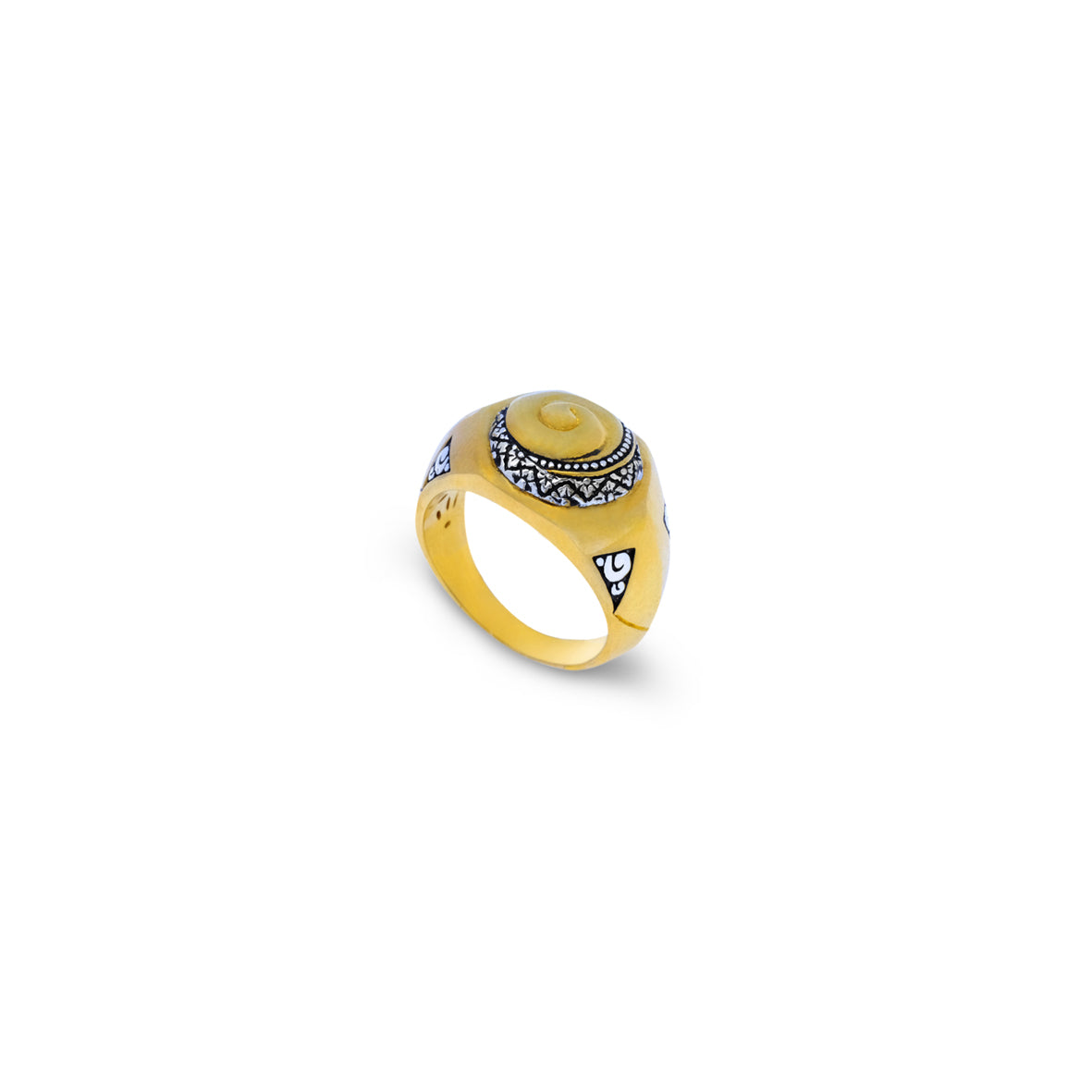 Cincin Signet Perak Koleksi Keong Emas Sterling Silver 925