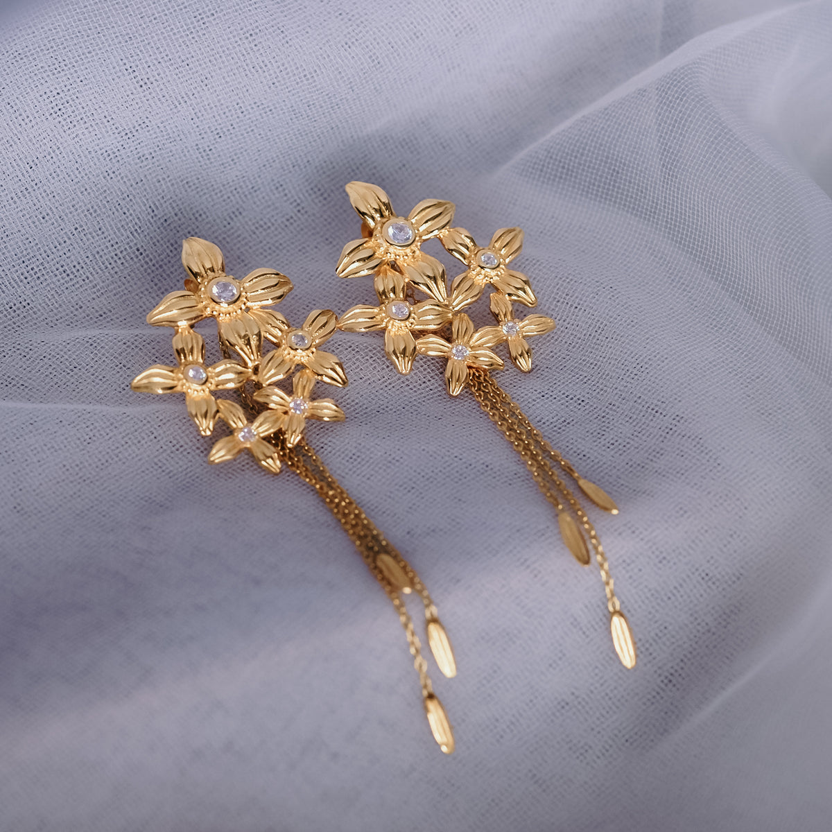 Asoka Sterling Silver 925 Large Drop Earrings