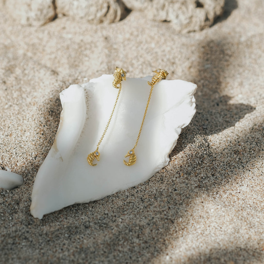 Anting Perak 925 Koleksi Seahorse ( Rantai bisa lepas pasang )