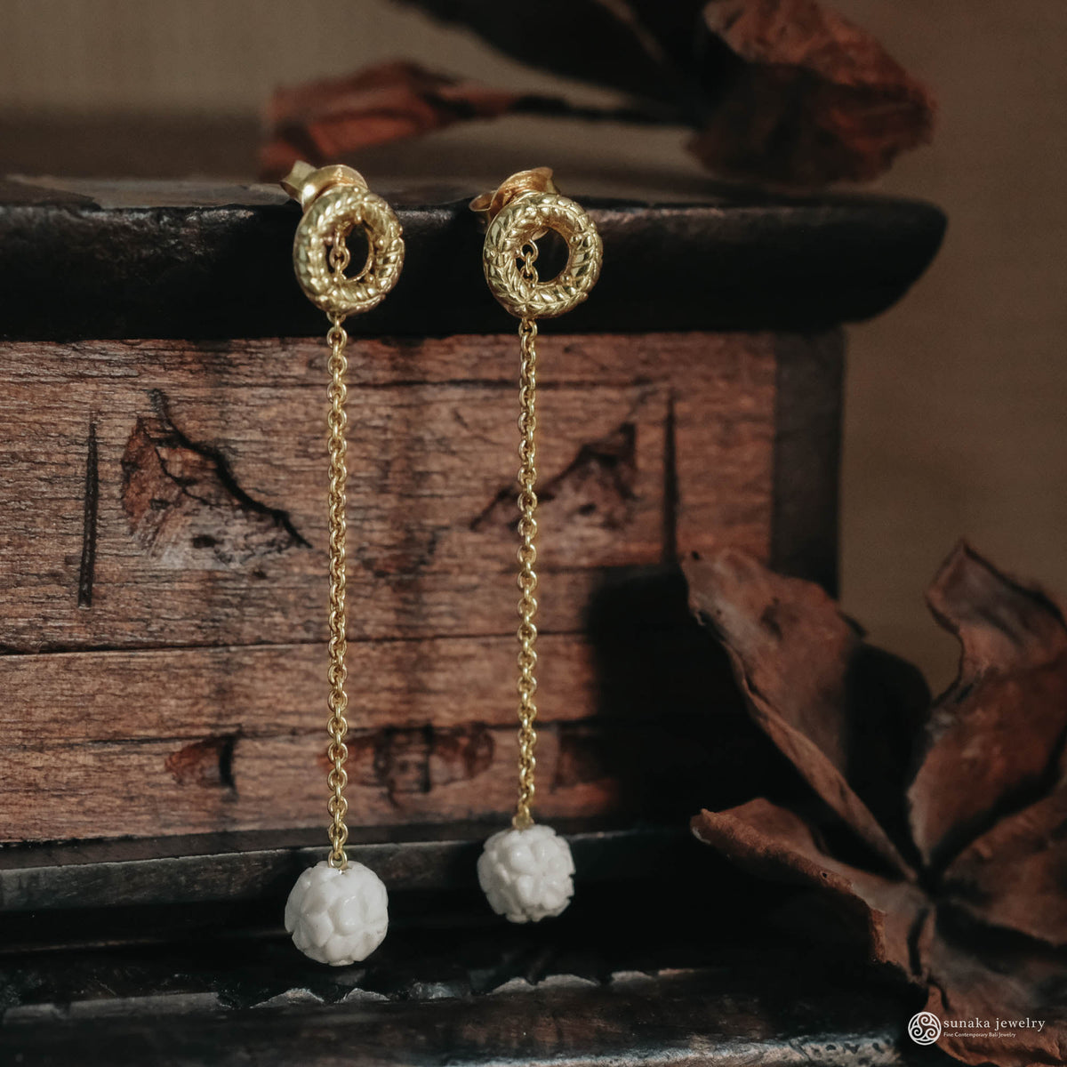 Small Drop Earrings Japanese Collection Sterling Silver 925 Gold Plated