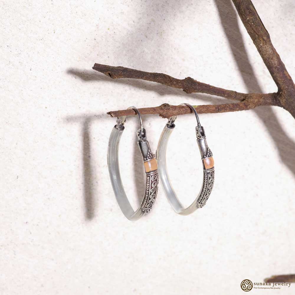 Anting Perak 925 Koleksi Emas Perak Oval Hoop Earrings/E.1456