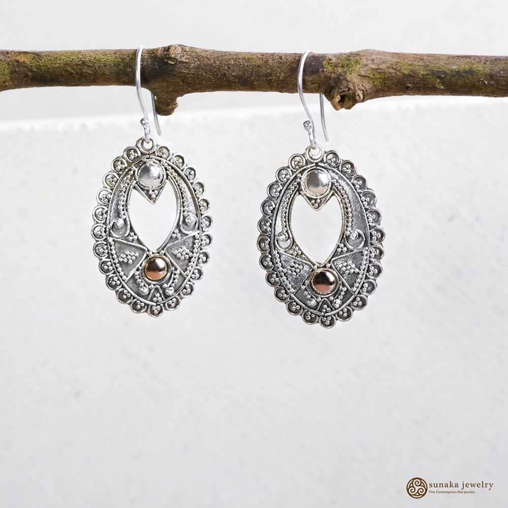 Anting Perak 925 Koleksi Emas Perak Drop Earrings