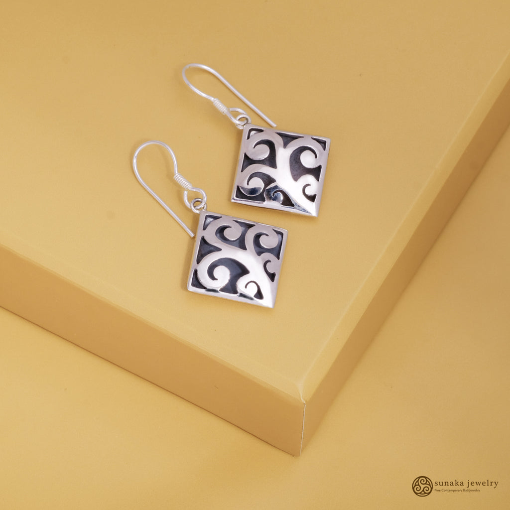 Anting Dangling Perak 925 Koleksi Gergajian
