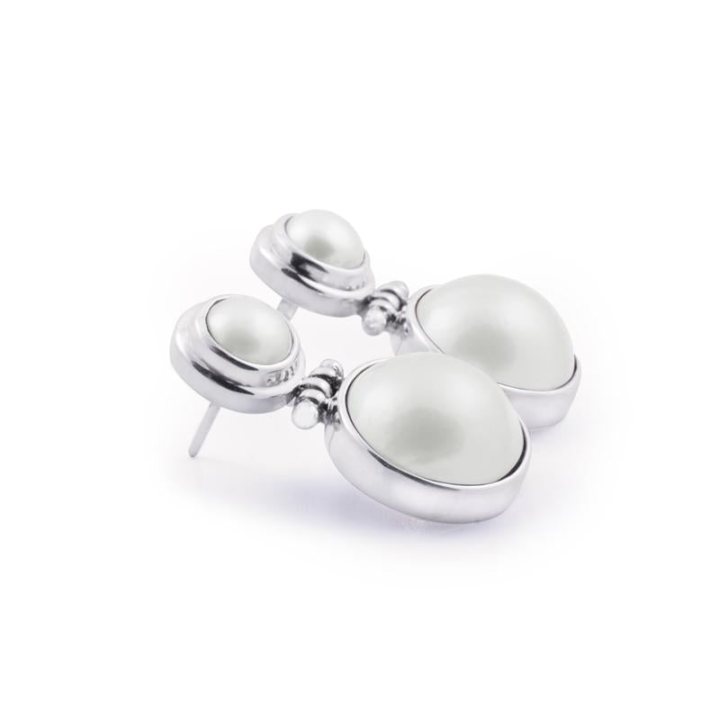 Plain Mabe Sterling Silver 925 Earrings Collection