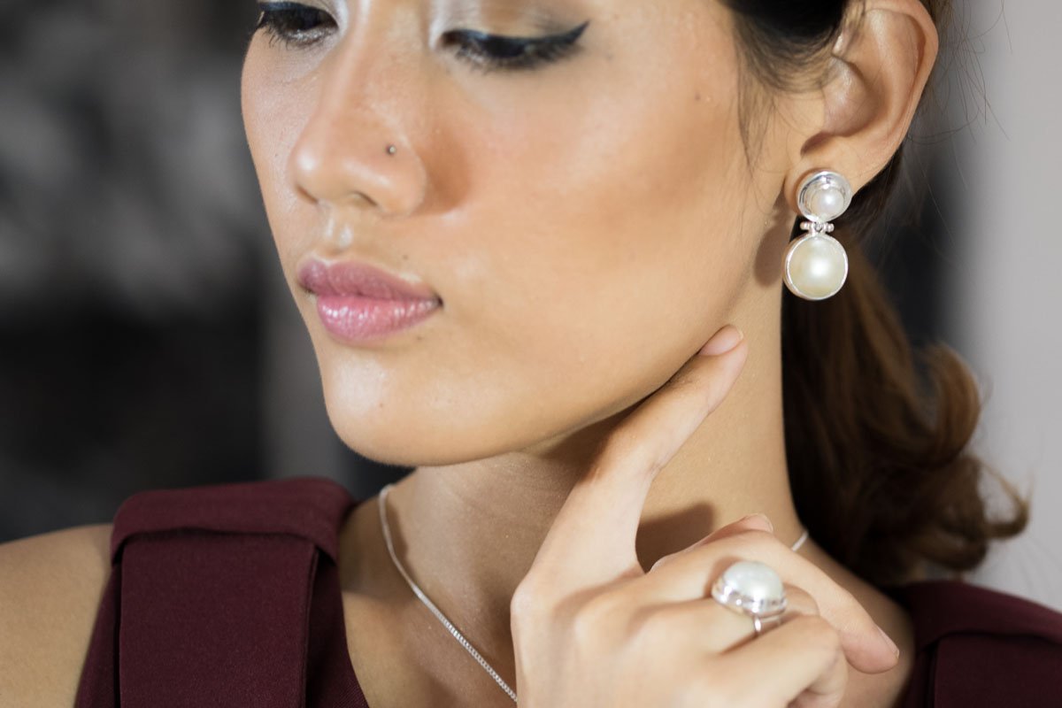 Anting Perak Koleksi Plain Mabe Sterling Silver 925