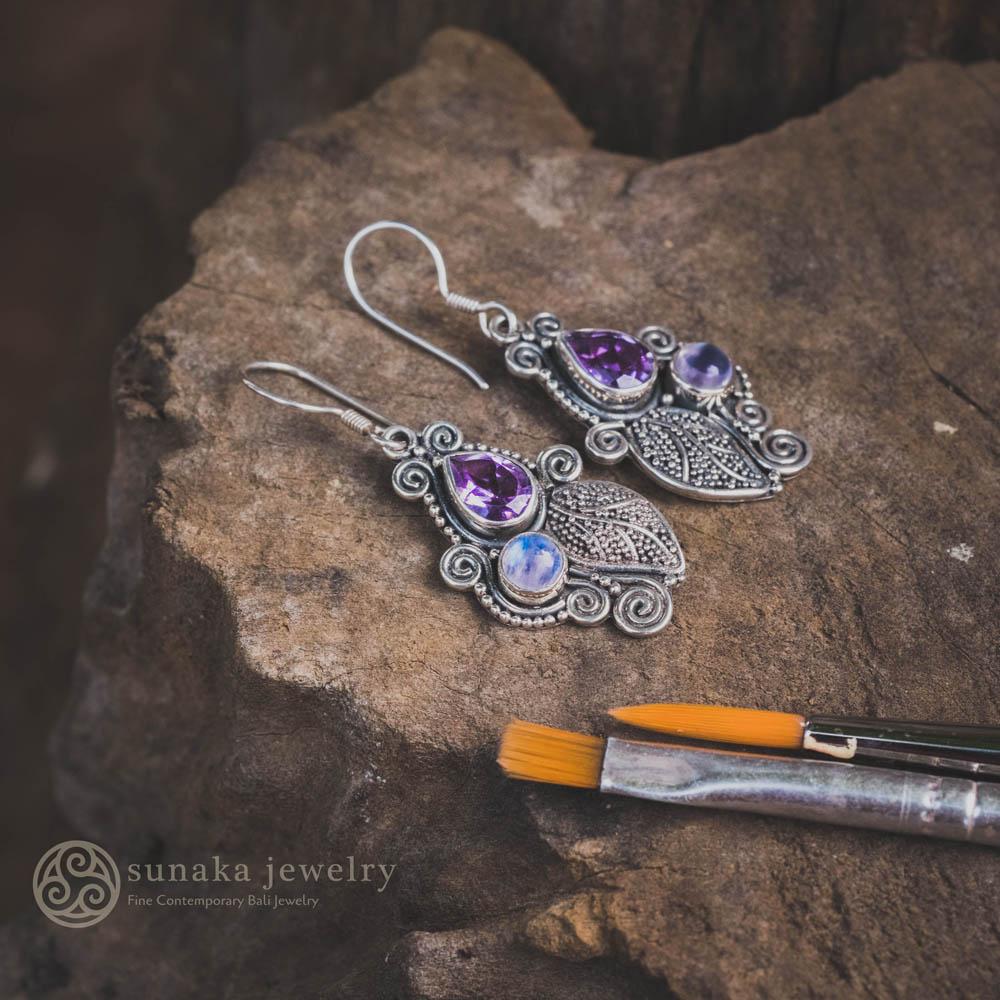 925 Silver Kembang Harum Collection Dangle Earrings