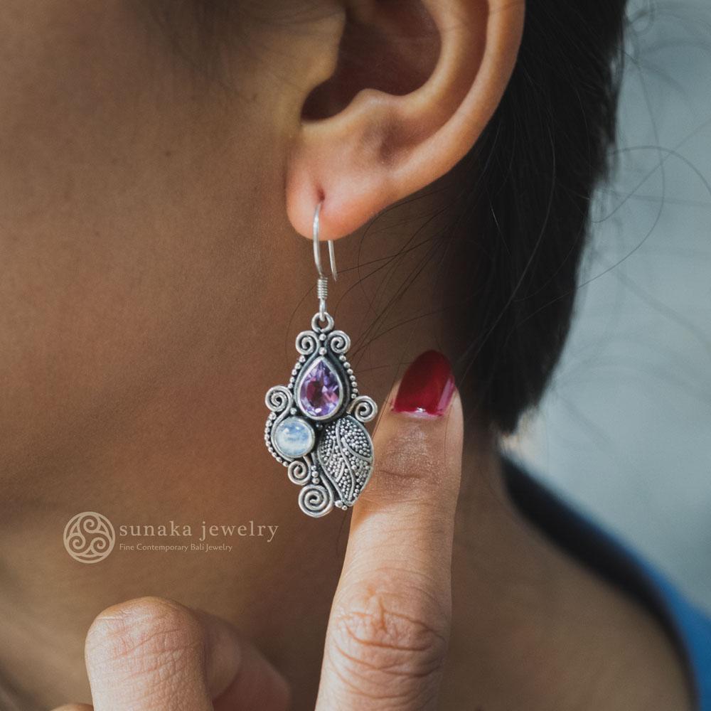 925 Silver Kembang Harum Collection Dangle Earrings