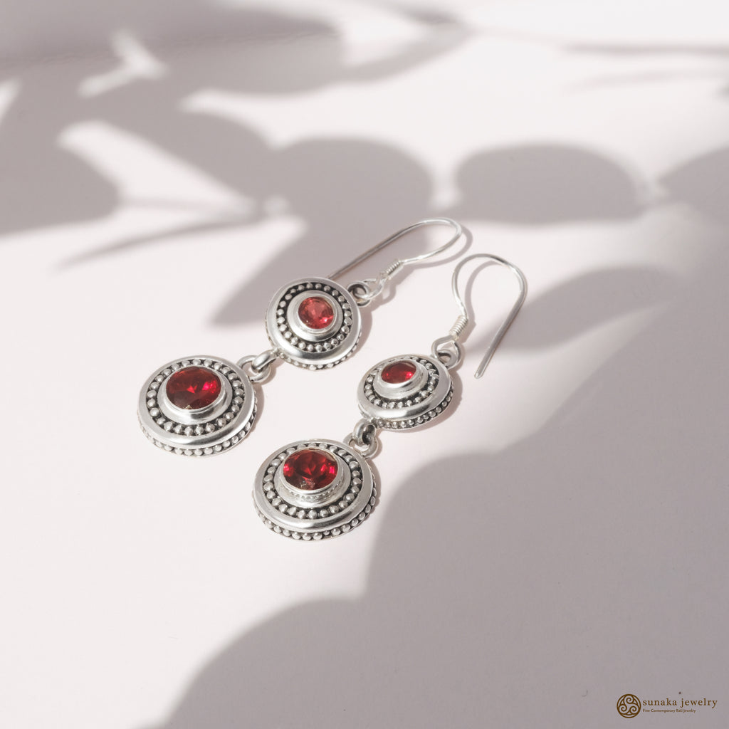 Jawan Keliling Collection Sterling Silver 925 Double Drop Earrings