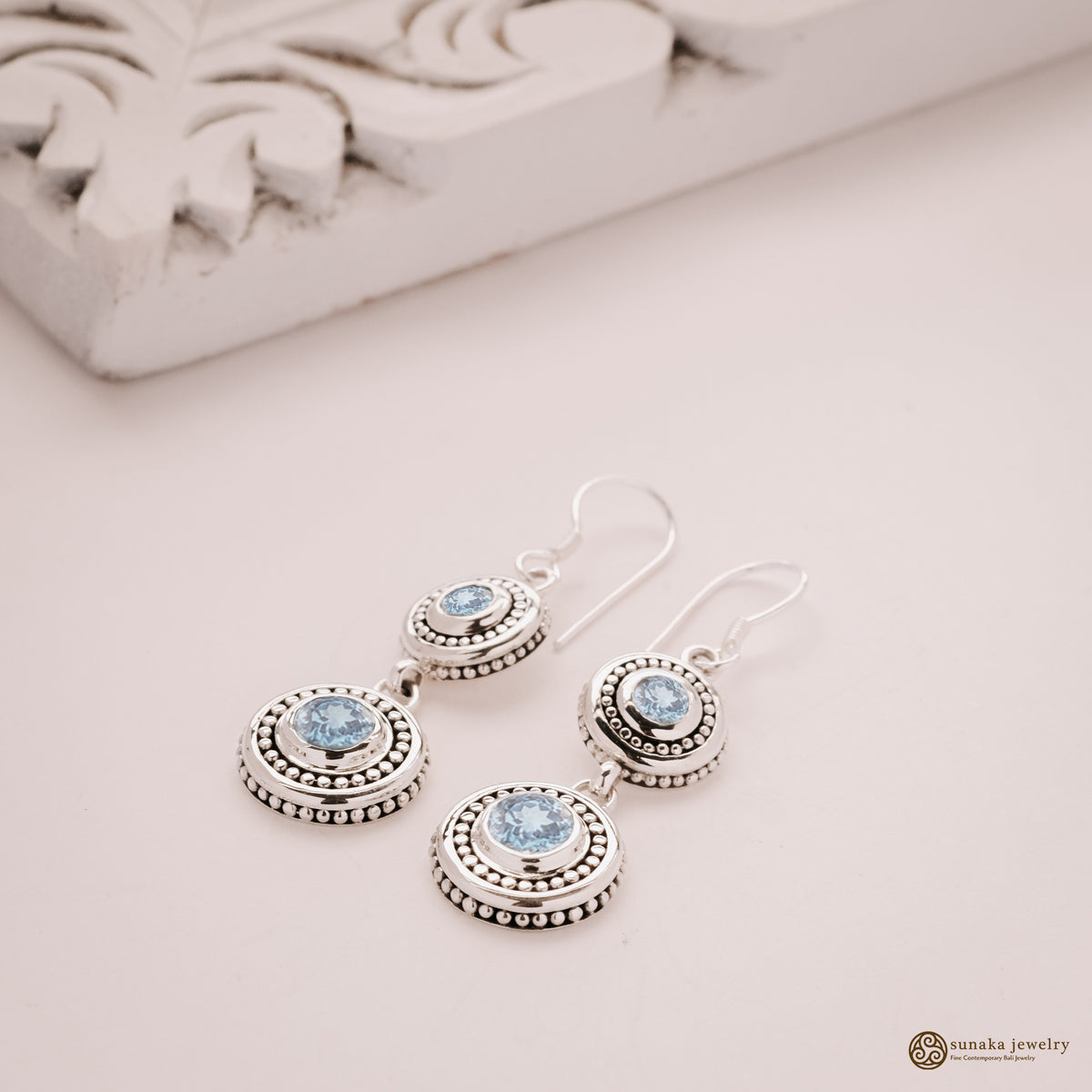 Jawan Keliling Collection Sterling Silver 925 Double Drop Earrings