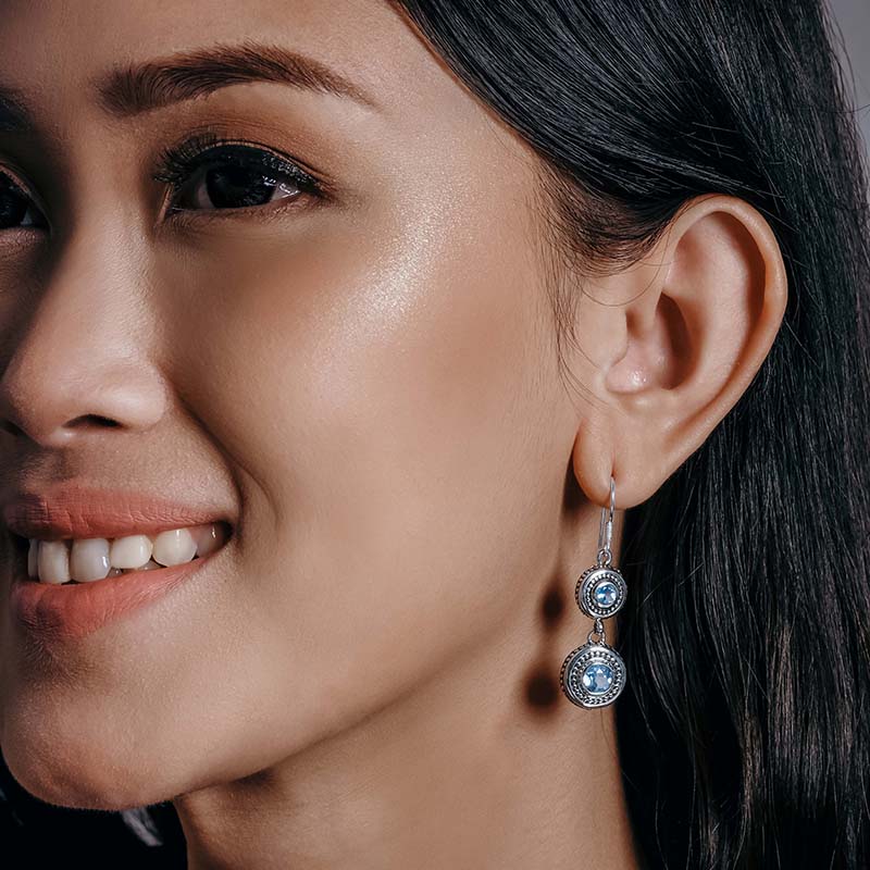 Jawan Keliling Collection Sterling Silver 925 Double Drop Earrings