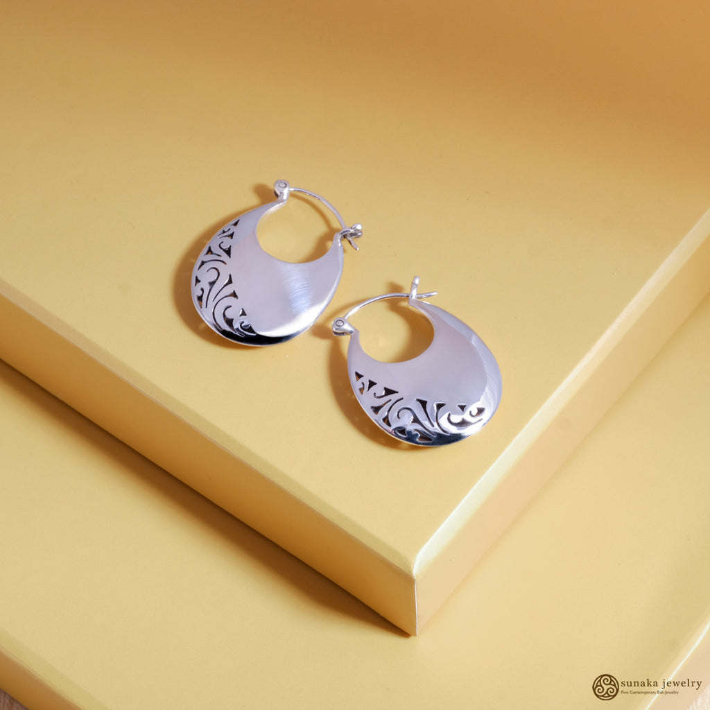 Anting Hoop Perak 925 Koleksi Gergajian