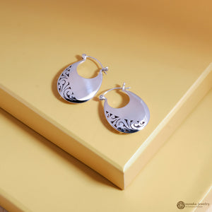 Anting Perak 925 Koleksi Gergajian Hoop Earrings