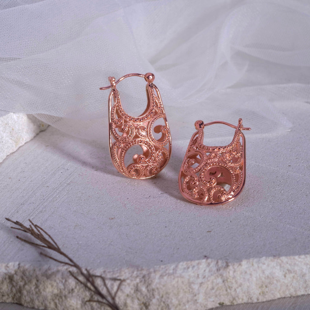 Anting Hoop Perak 925 Koleksi Ombak Segara Balinese Sterling Silver