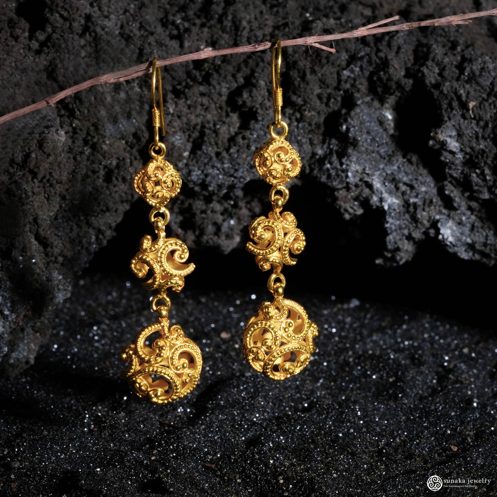 Anting Triple Drop Perak 925 Koleksi Ombak Segara Sterling Silver