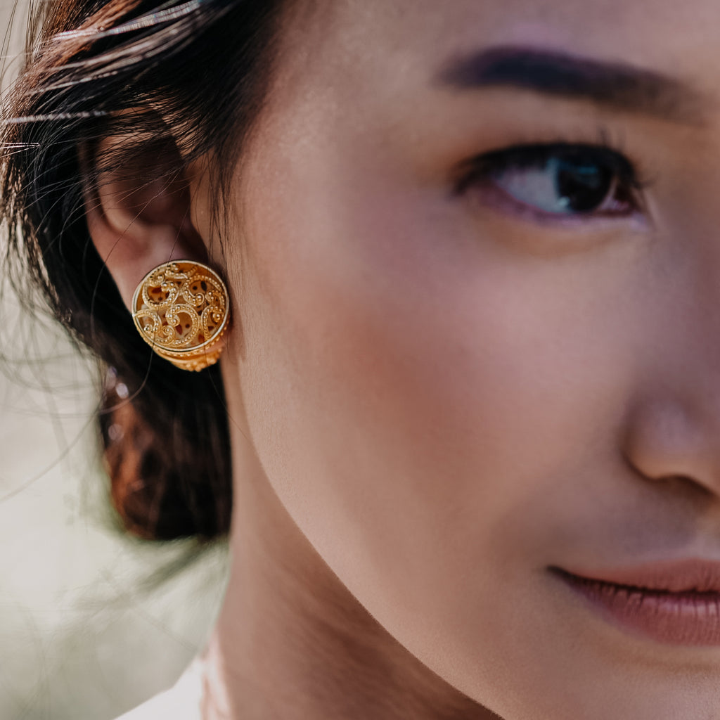 Anting Subeng Besar Perak 925 Koleksi Ombak Segara Sterling Silver