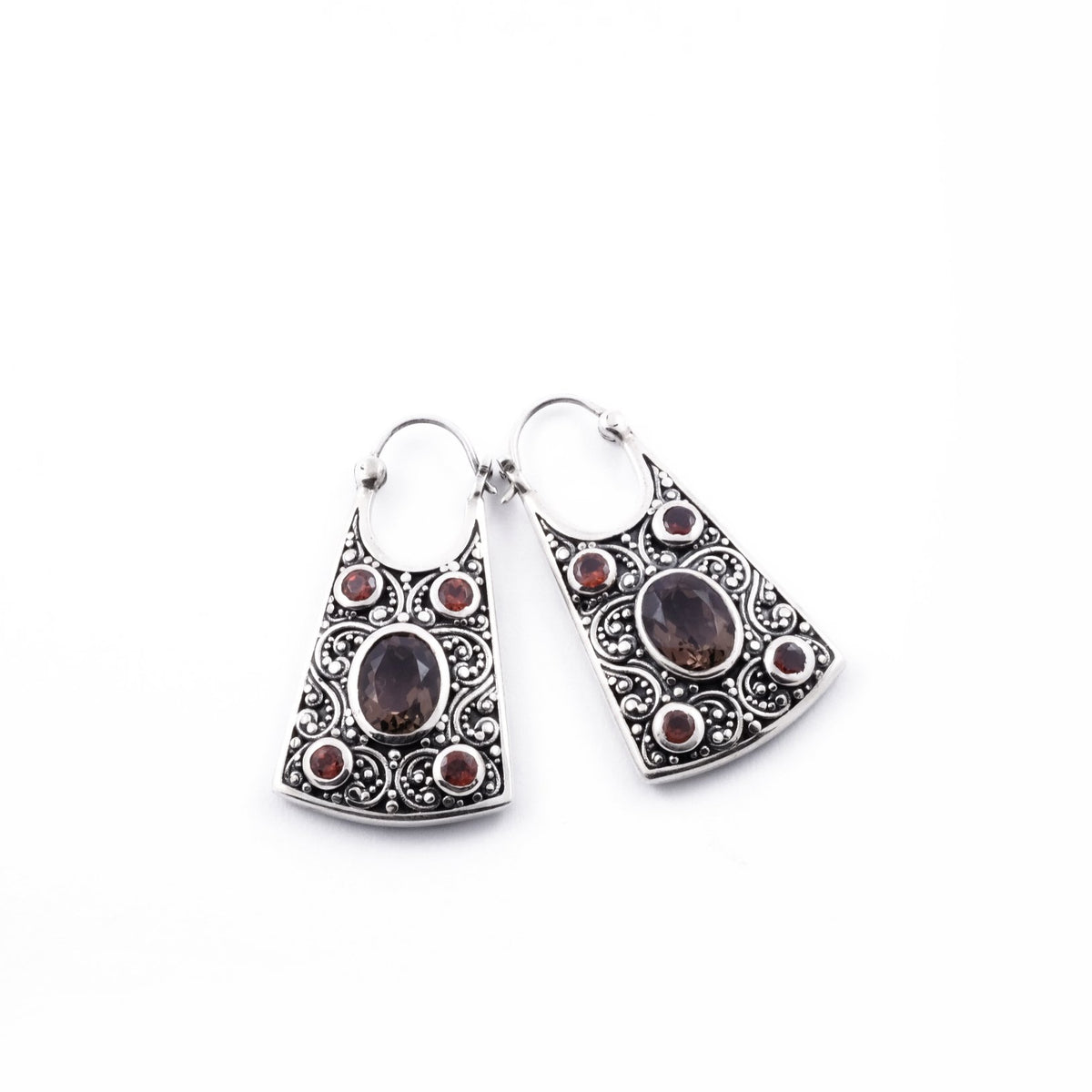 925 Silver Tridatu Collection Hoop Earrings