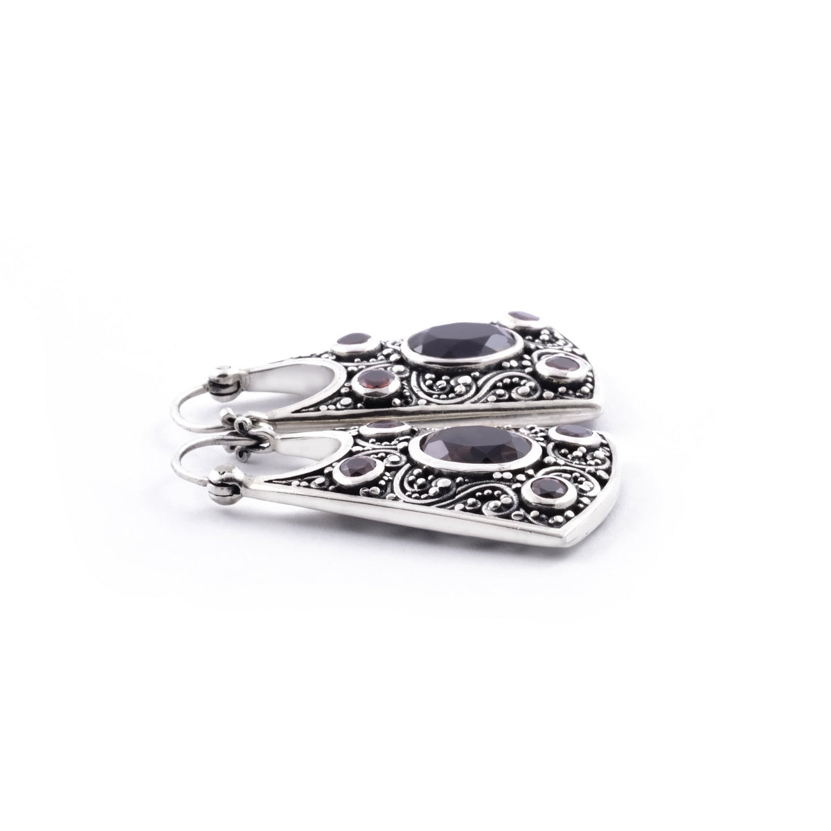 925 Silver Tridatu Collection Hoop Earrings