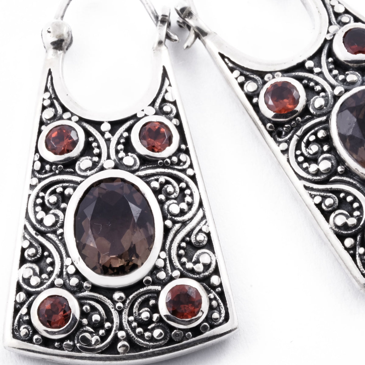925 Silver Tridatu Collection Hoop Earrings