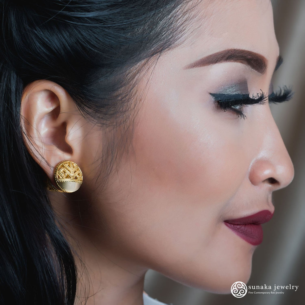 Anting Subeng Medium Perak 925 Koleksi Songket Bali