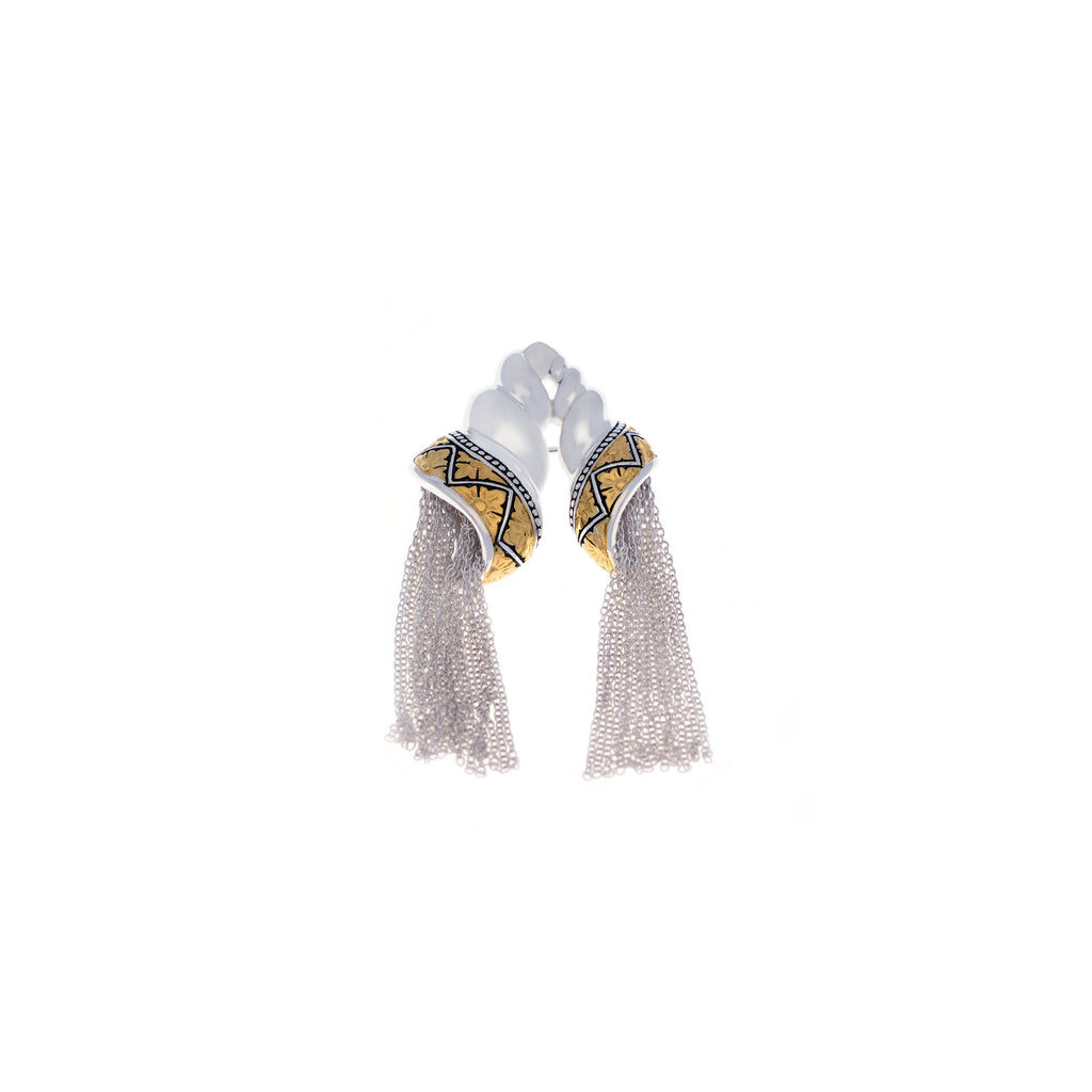 Bros Perak 925  Koleksi Keong Emas With Chain Tassel