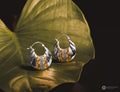 925 Silver Small Hoop Earrings Golden Snail Collection