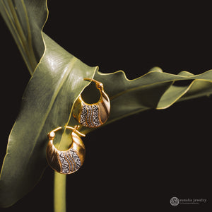Anting Perak 925 Koleksi Keong Emas Hoop Earrings