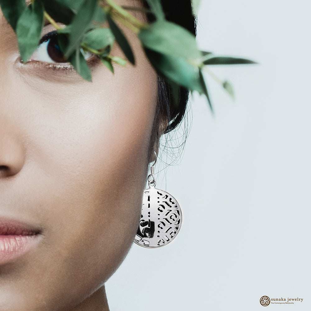 Anting Dangling Bulat Wanita Perak 925 Koleksi Bhineka