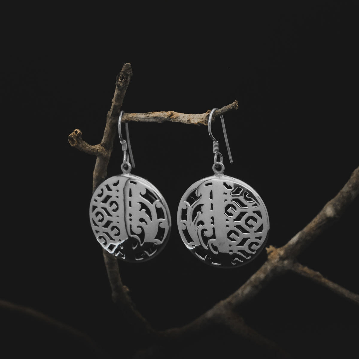 Anting Dangling Bulat Wanita Perak 925 Koleksi Bhineka