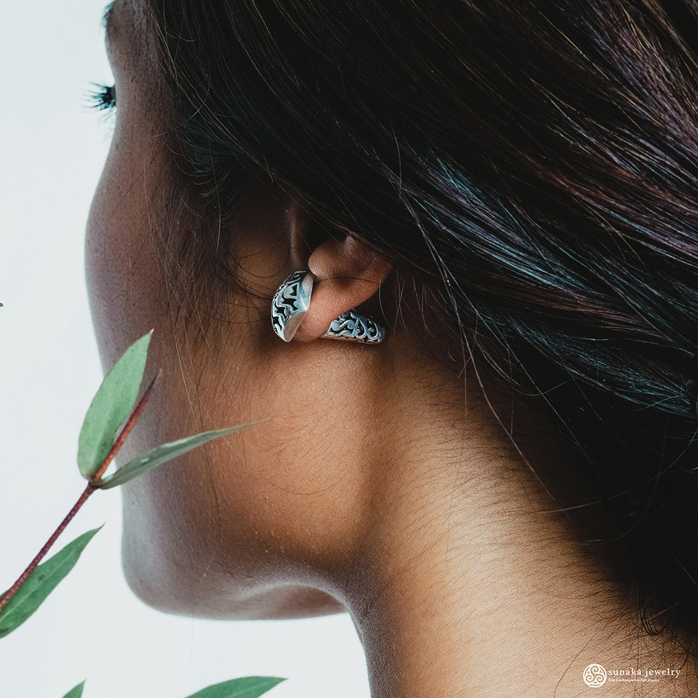 925 Silver Pentagon Subeng Earrings Bhinneka Collection