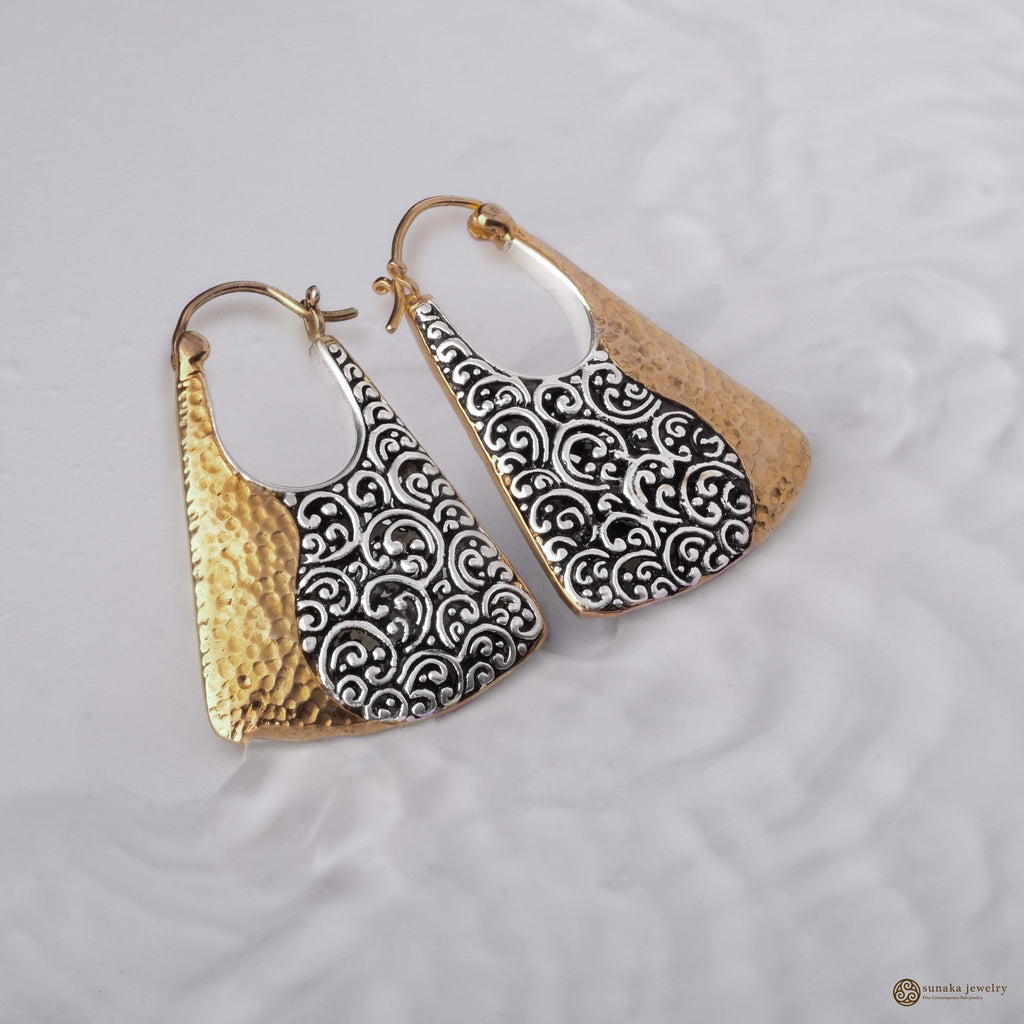 Large 925 Silver Hoop Earrings Ayung Collection