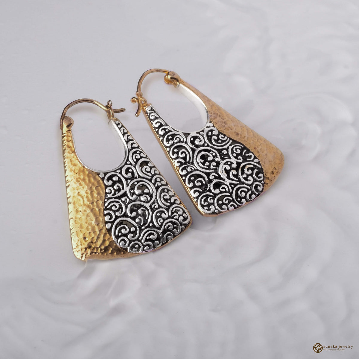 Large 925 Silver Hoop Earrings Ayung Collection