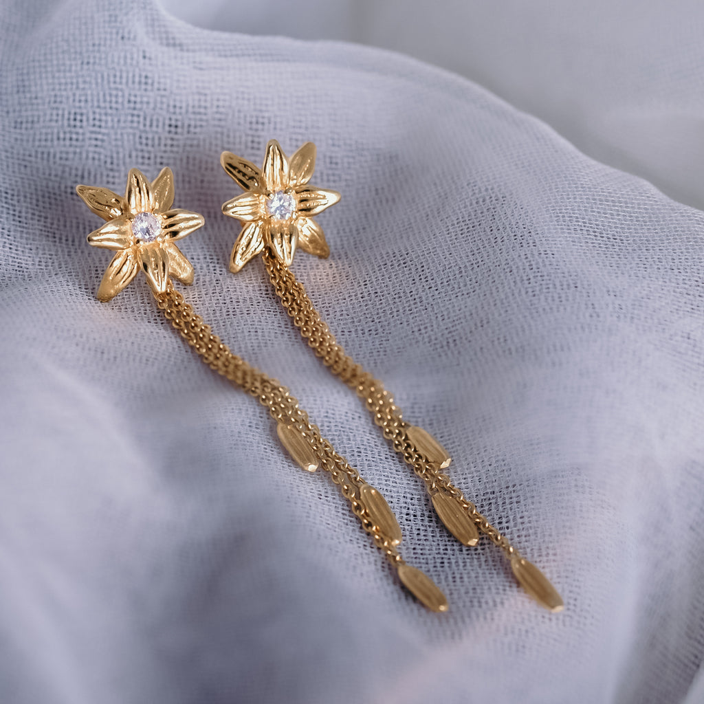 Anting Drop Kecil Perak 925 Koleksi Asoka Sterling Silver