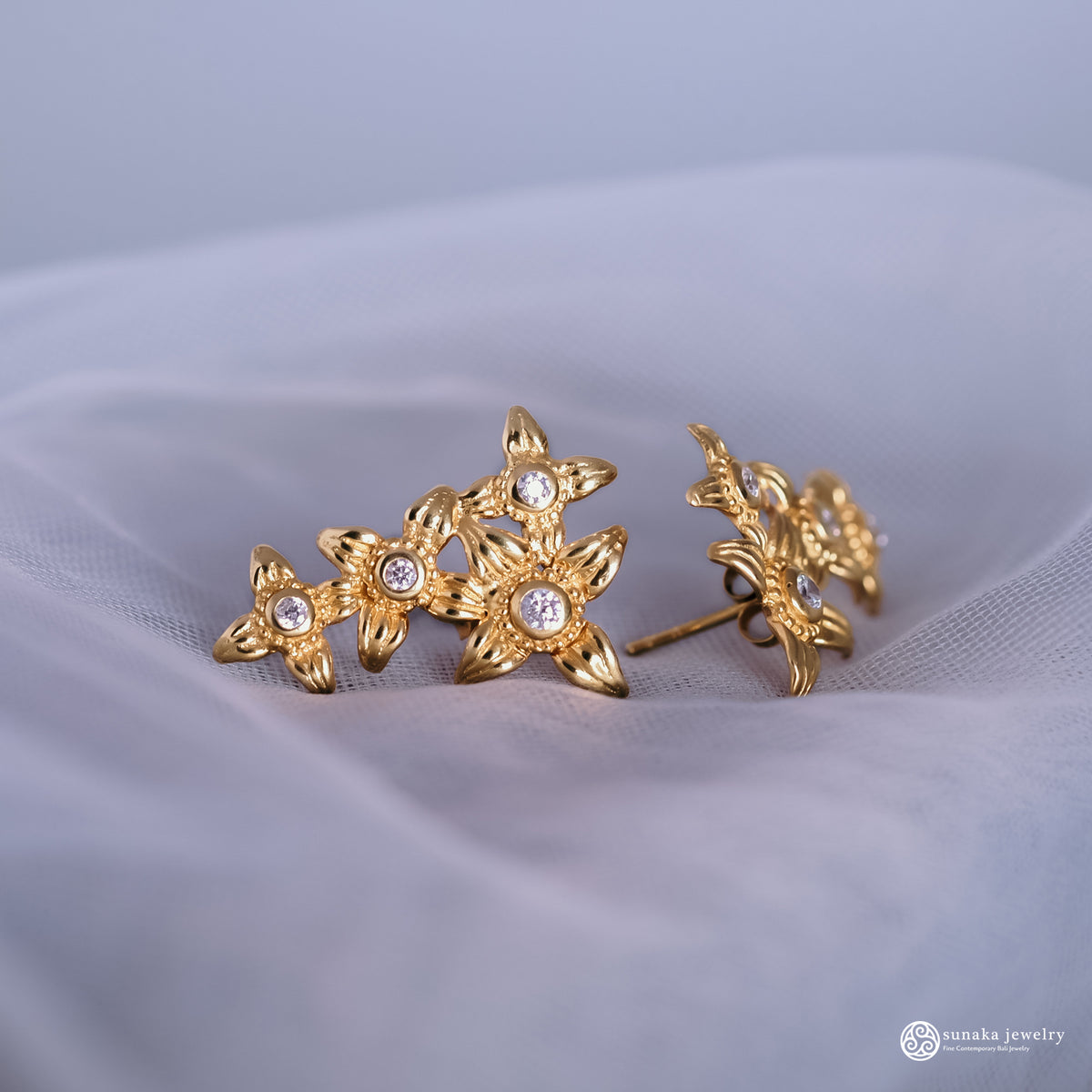 Anting Ear Climber Perak 925 Koleksi Asoka Sterling Silver