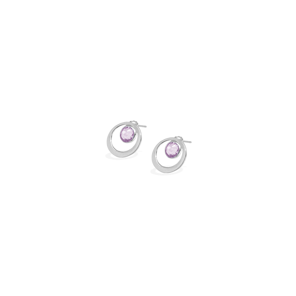 925 Silver Stud Earrings Birthstone Collection Round Bar Custom Engraving