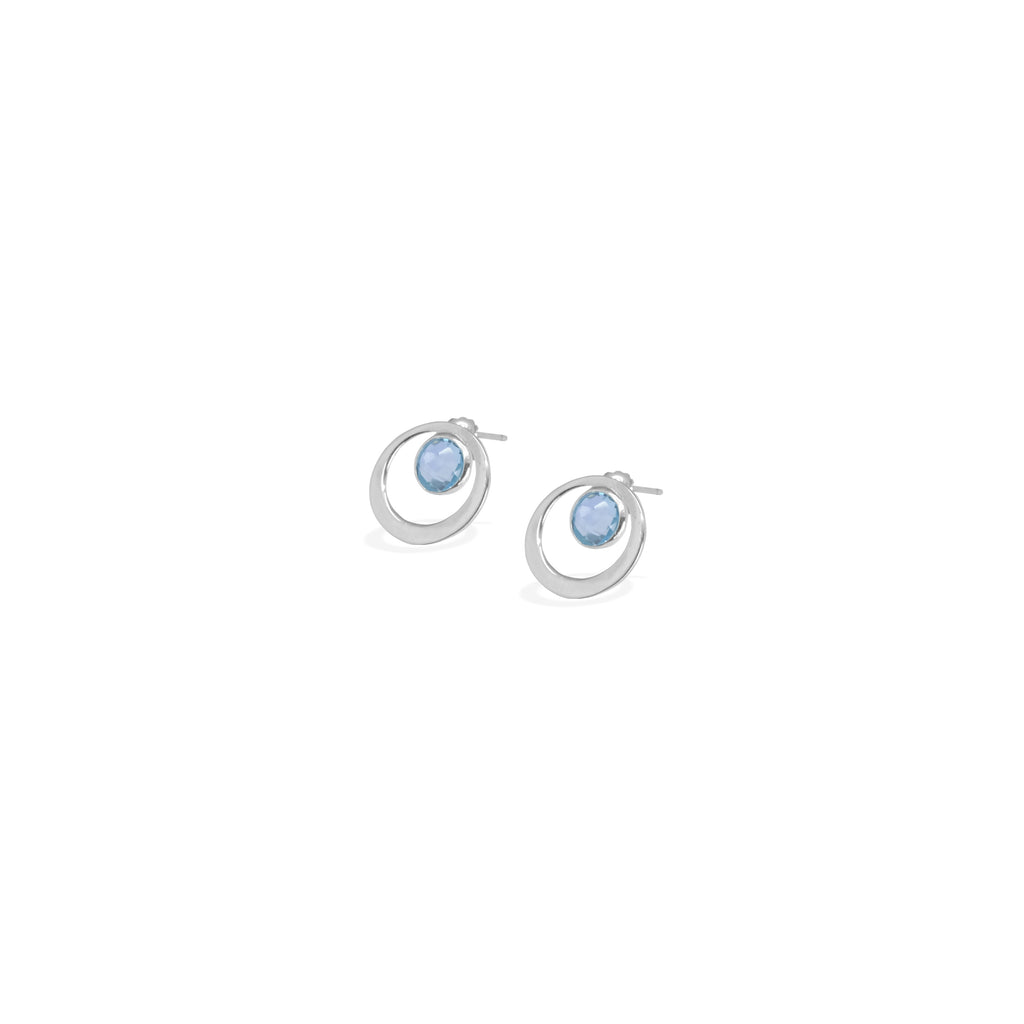 925 Silver Stud Earrings Birthstone Collection Round Bar Custom Engraving
