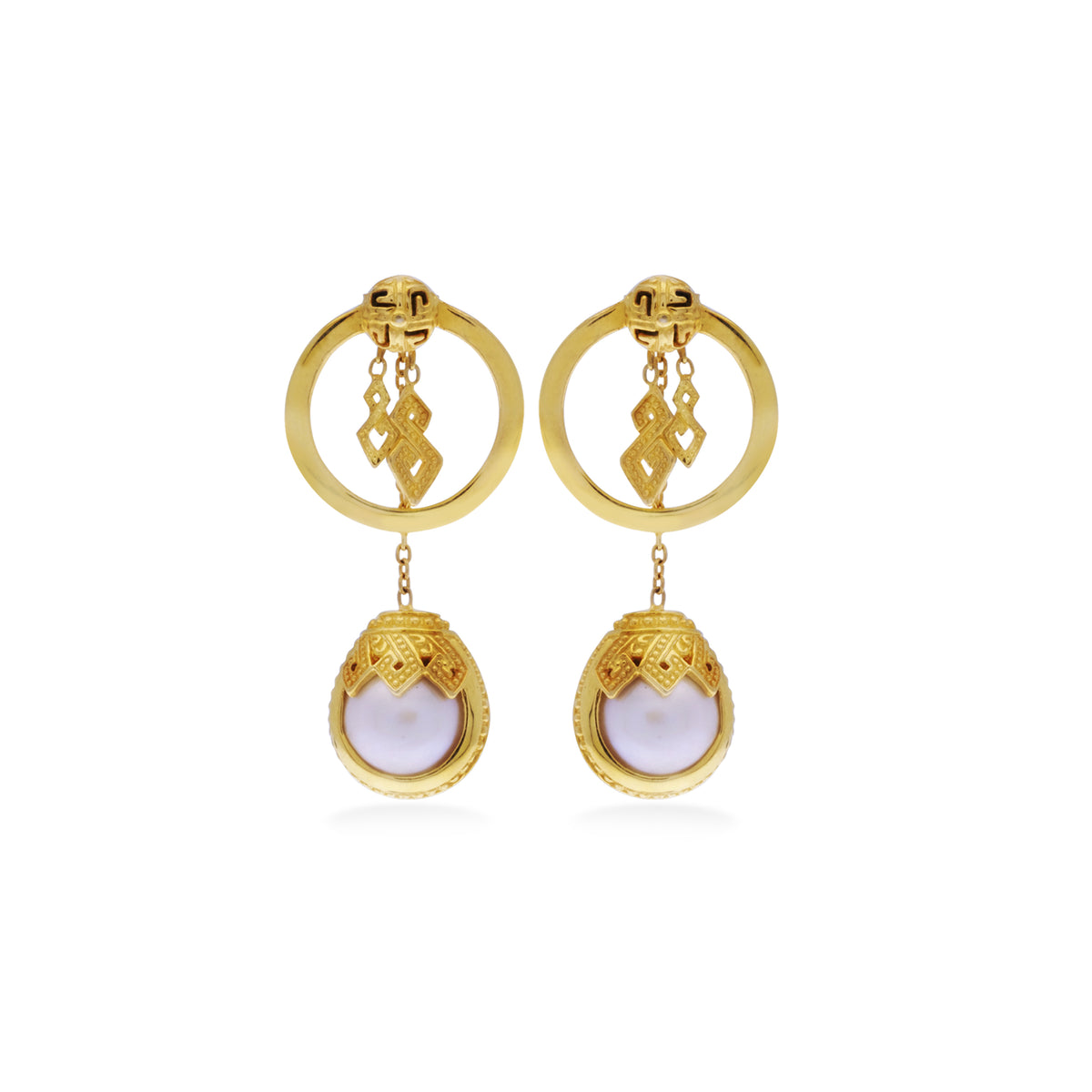 Anting Stud Drop Pendek Perak 925 Koleksi Mutiara Mandalika