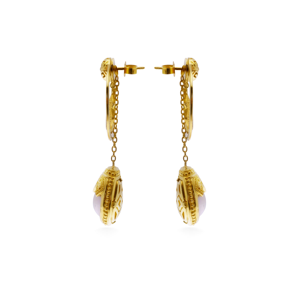 Anting Stud Drop Pendek Perak 925 Koleksi Mutiara Mandalika