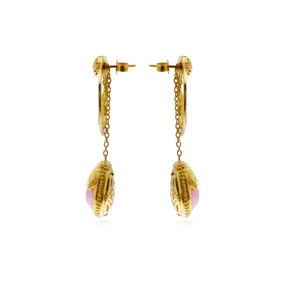 Anting Stud Drop Pendek Perak 925 Koleksi Mutiara Mandalika