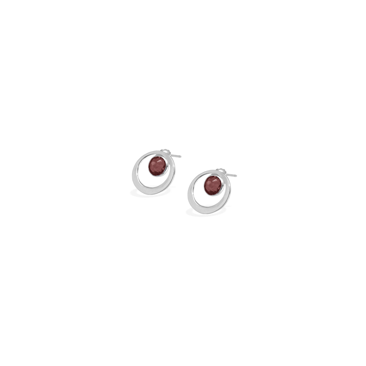 925 Silver Stud Earrings Birthstone Collection Round Bar Custom Engraving