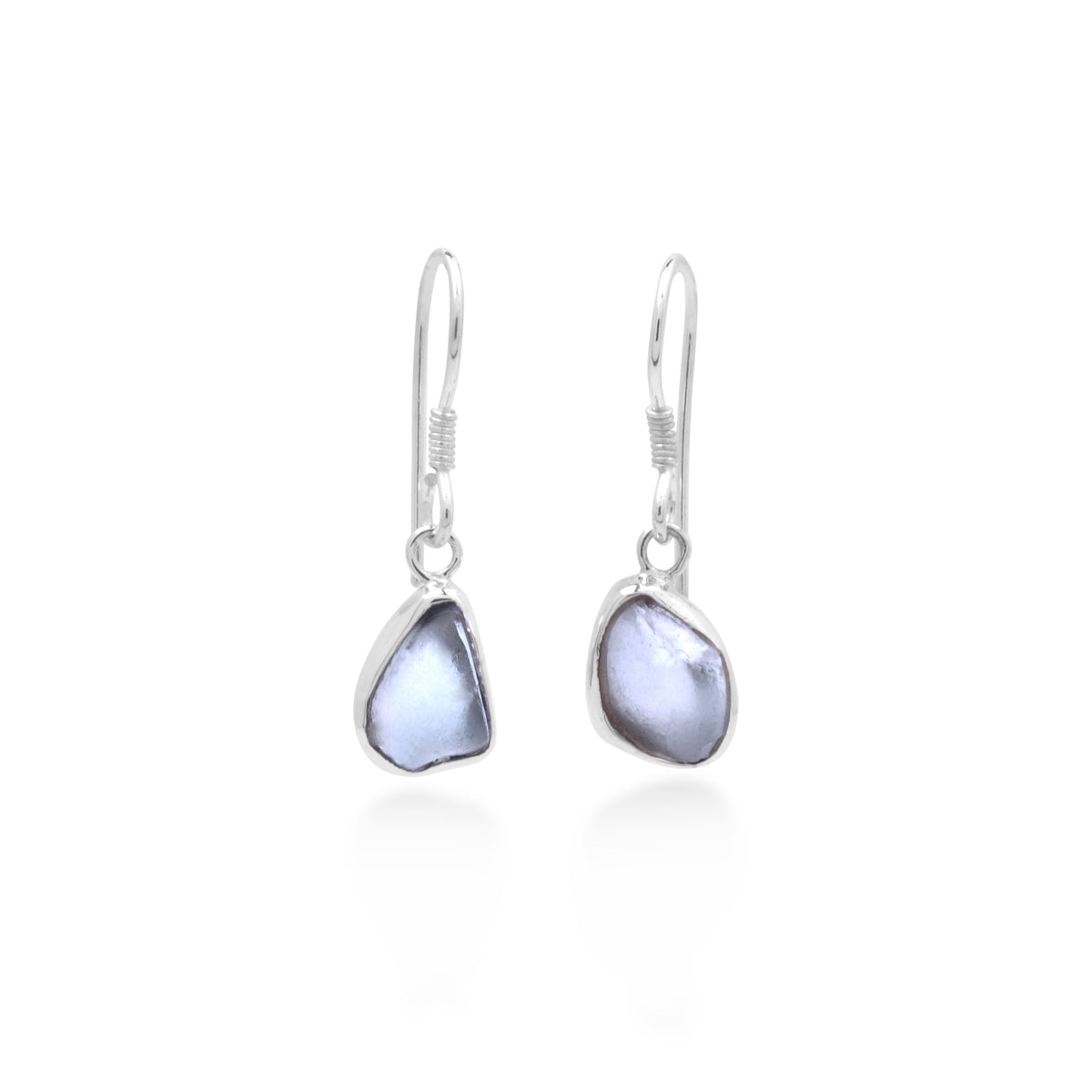 Anting Drop Silver 925 dengan Rawstone Koleksi Pristine