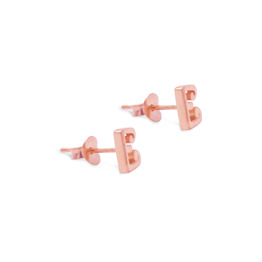 Anting Perak Alphabet Rose Gold Plated