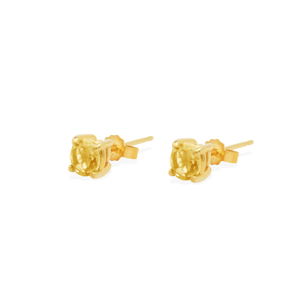 Rainbow Collection 925 Sterling Silver Stud Earrings with 5 mm Prong Gemstone