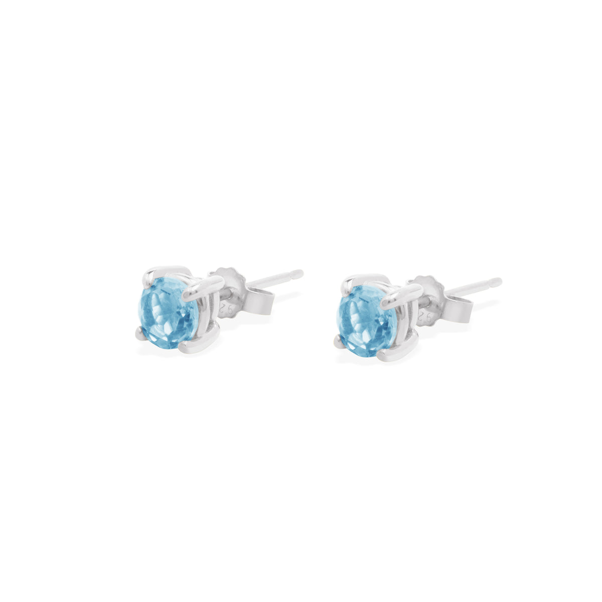 Rainbow Collection 925 Sterling Silver Stud Earrings with 5 mm Prong Gemstone