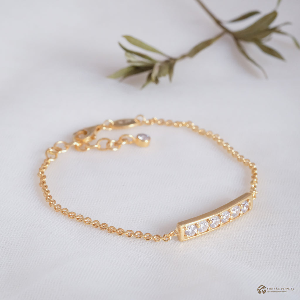925 Silver Eternity Gemstone Bar Collection Bracelet