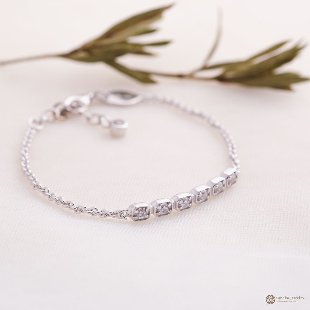 Petite Square Sterling Silver 925 Collection Bracelet