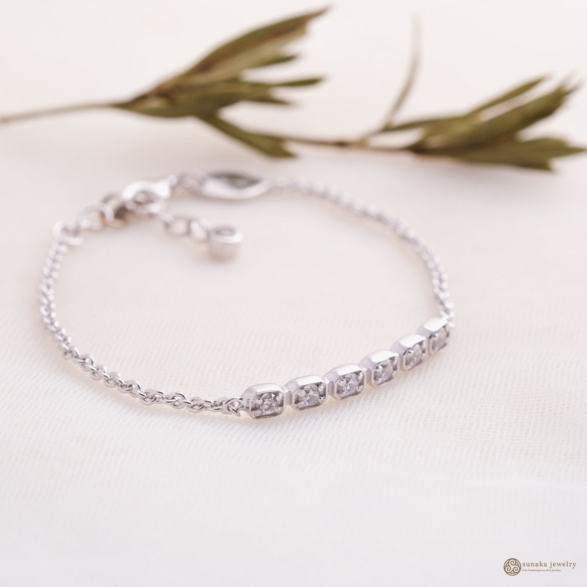 Petite Square Sterling Silver 925 Collection Bracelet